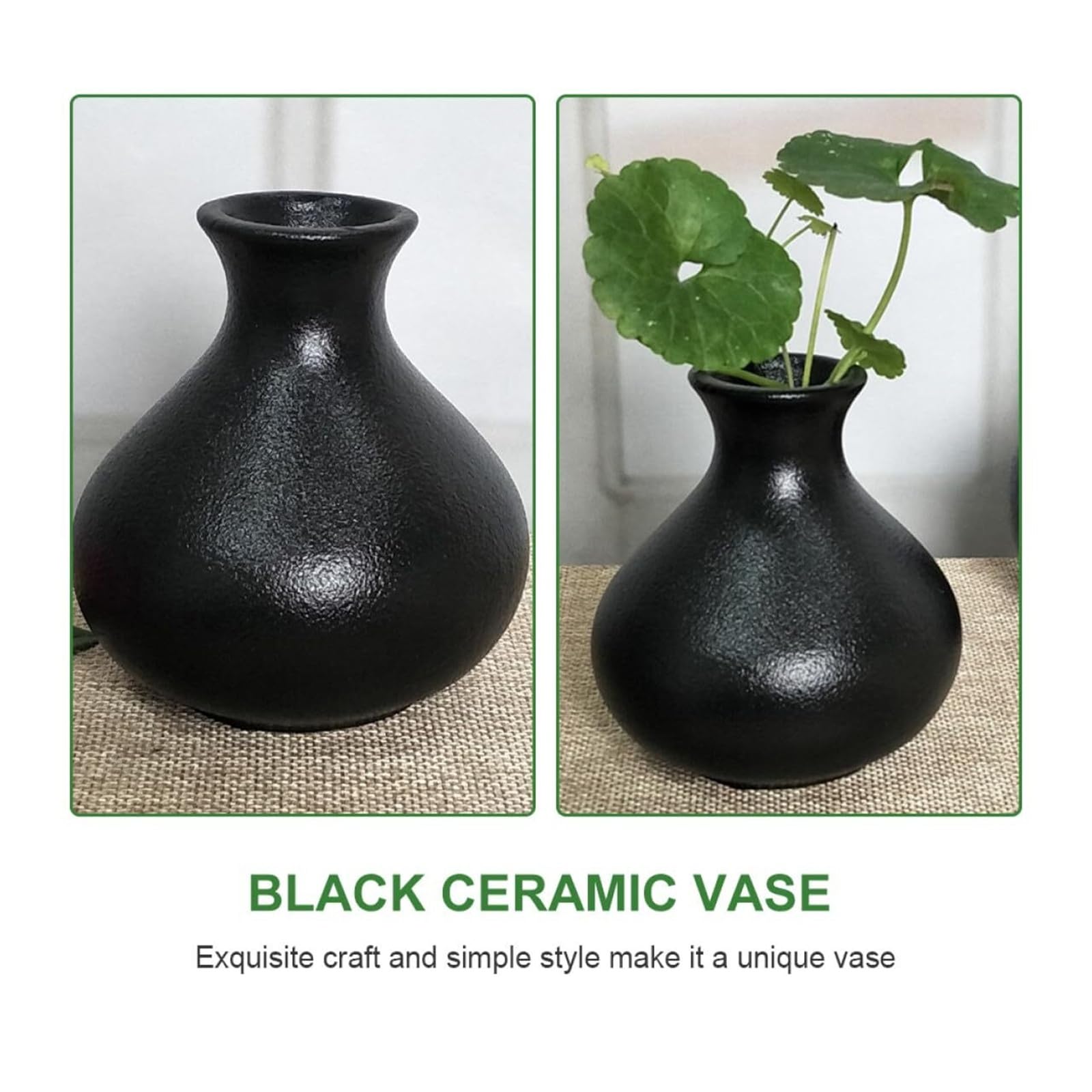 Nowoczesna dekoracja wiejskiego domu, 2-częściowy zestaw matowych czarnych wazonów ceramicznych, ręcznie wykonane, glazurowane, hydroponiczne pojemniki na kwiaty, prezenty dla par