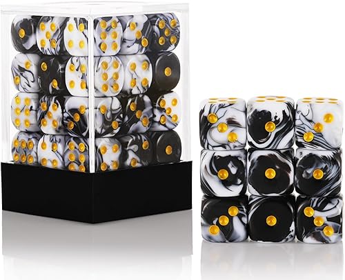 Juego de 36 dados miniatura de 0.472 in, 6 caras, dos colores, D6, dados estándar de 6 caras para Yahtzee, Bunco o enseñanza de matemáticas, con