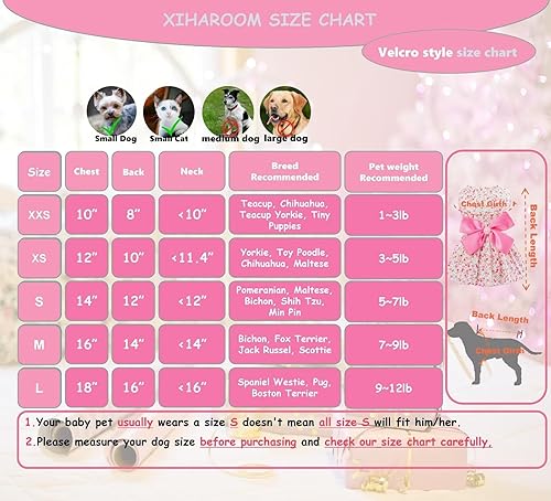 Miniatura 3 de Vestido veraniego de estampado floral y moño para gatas o perritas pequeñas