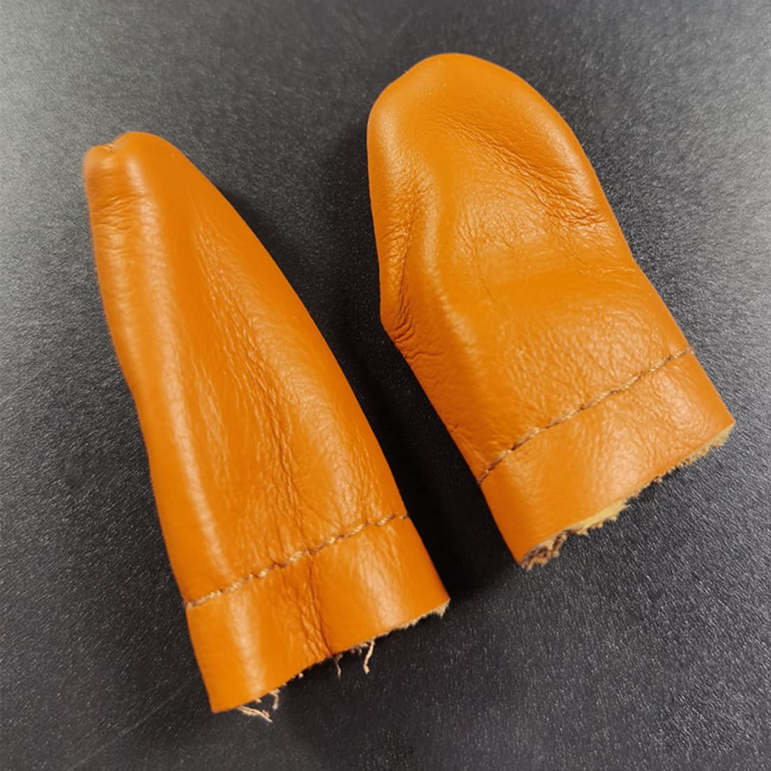 Reccisokz 2 paires de protège-doigts, protège-doigts en cuir tricoté, protège-pouces en feutre pour travaux manuels, outils de couture, couleurs aléatoires