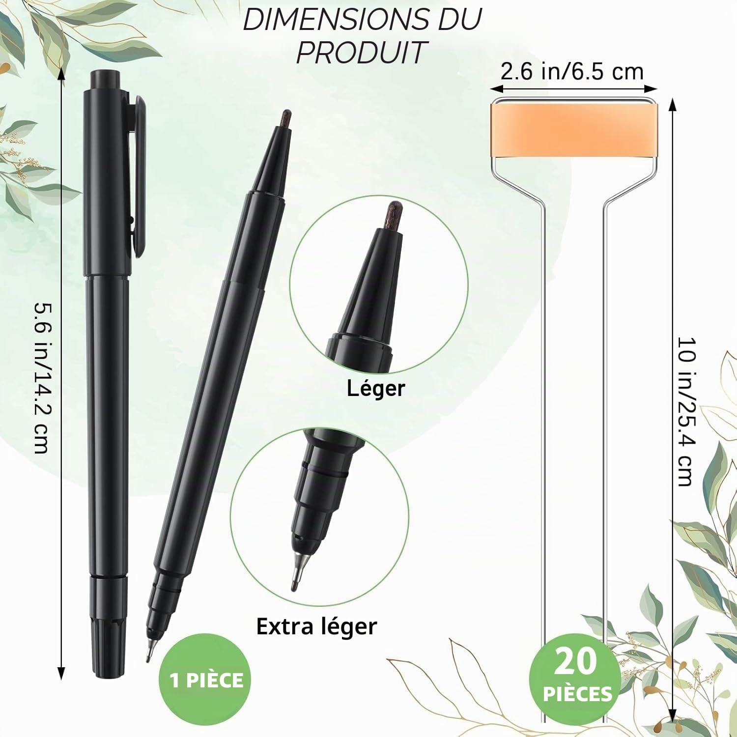 LATERN 20 Pièces Étiquettes pour Plantes en Cuivre, 25CM x 6CM Panneau de Étanches en Métal Marqueurs de Plantes Antirouille de Jardin pour Graines Pot Herbes Fleurs Légumes Marque (avec Marqueur)
