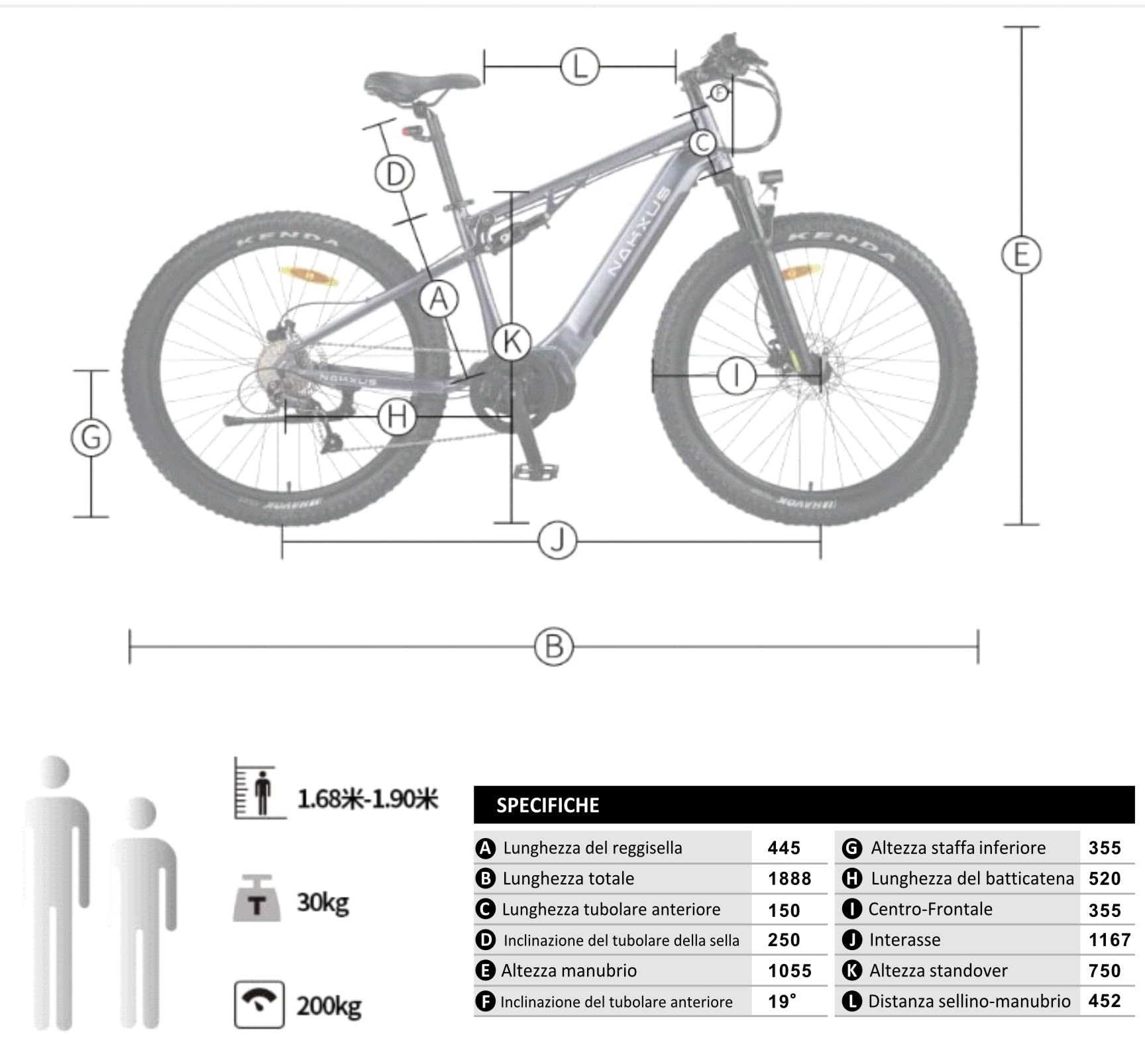 Bicicletta elettrica elettrica 27M201, 27,5", Fat Tire, motore centrale fino a 150 km, mountain bike off-road con, City EBike da uomo e da donna