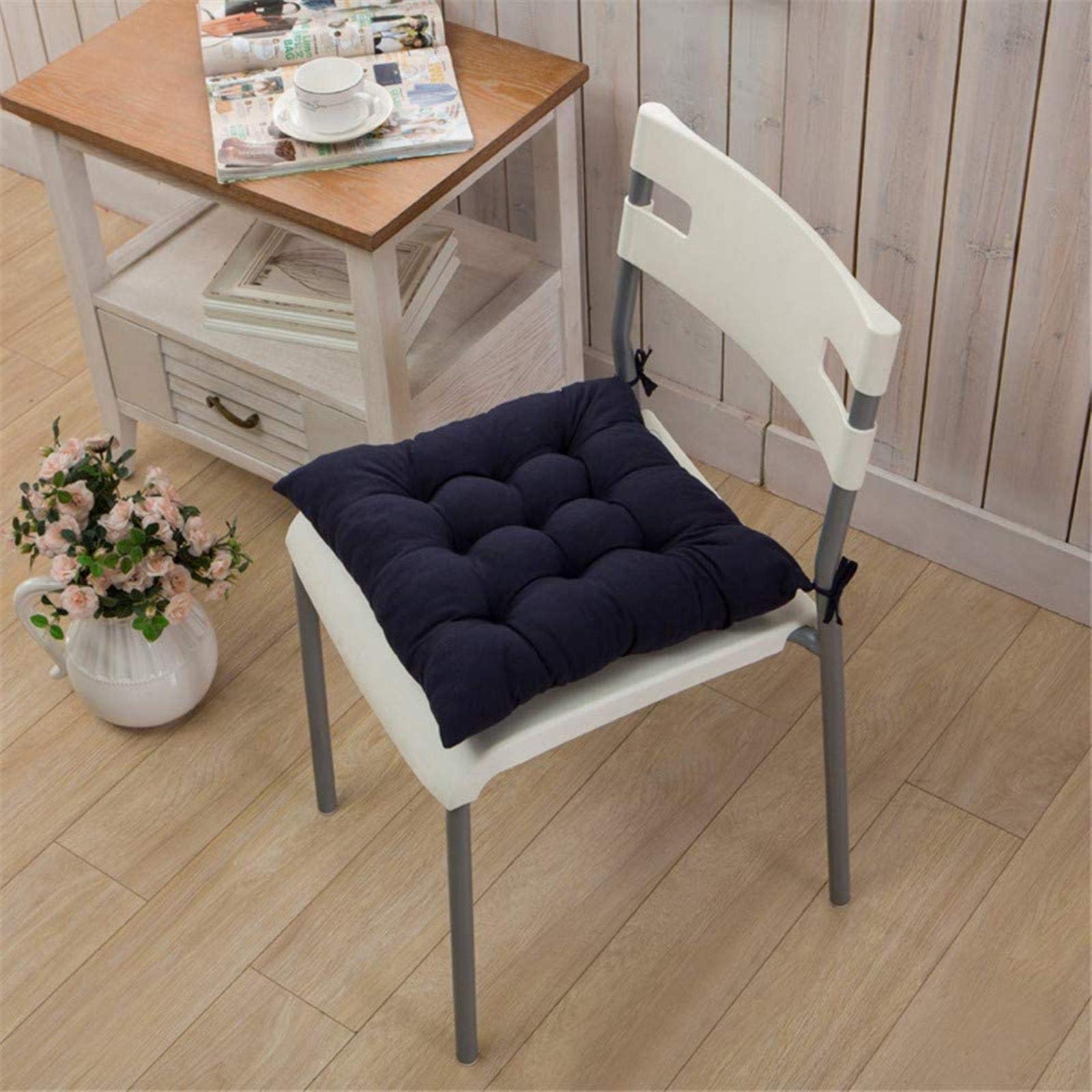Cojines para sillas de jardín con lazos pack de 2 almohadillas de asiento exterior
