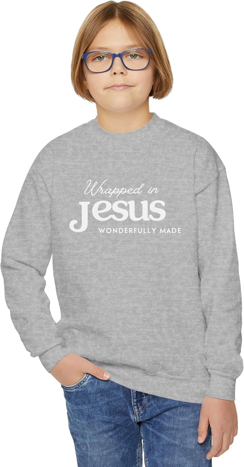 Girls Youth Crewneck Sweatshirt Christian Faith Kids Pullover.