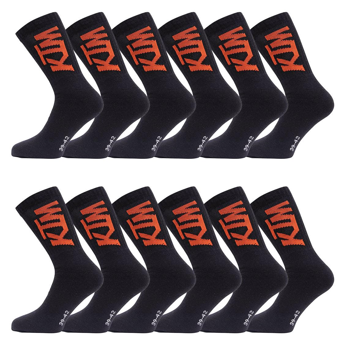 Ktm Men's Black Socks – Pack Of 12 – High Socks, 43-46