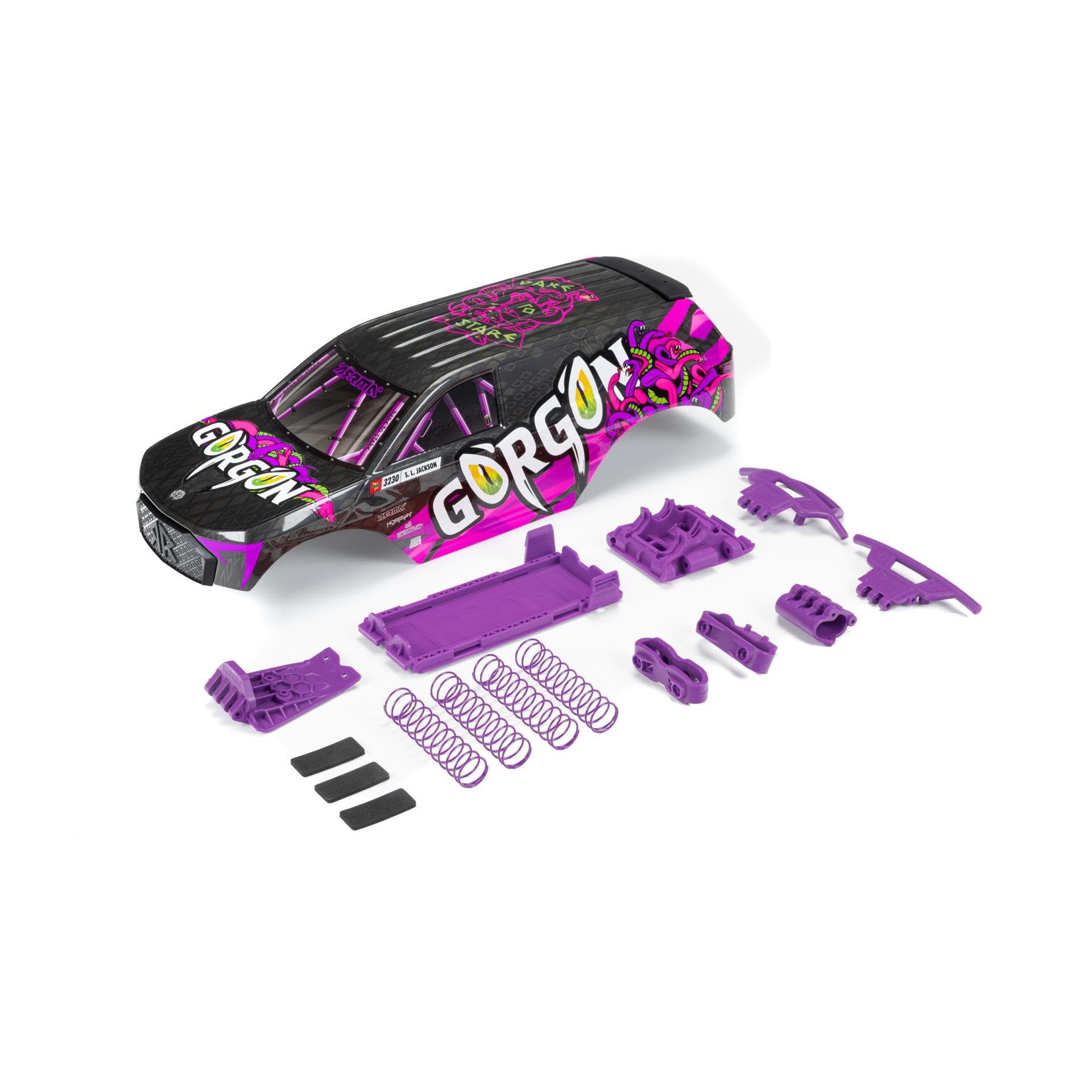 ARRMA Gorgon Painted Decaled Body Set (Purple), ARA402350