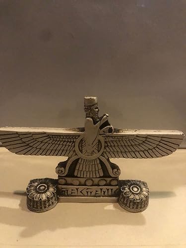 Miniatura 2 de Farvahar foruhar zartosht estatua hecha a mano ahura Mazda bonito regalo, marfil, 5" x 3"