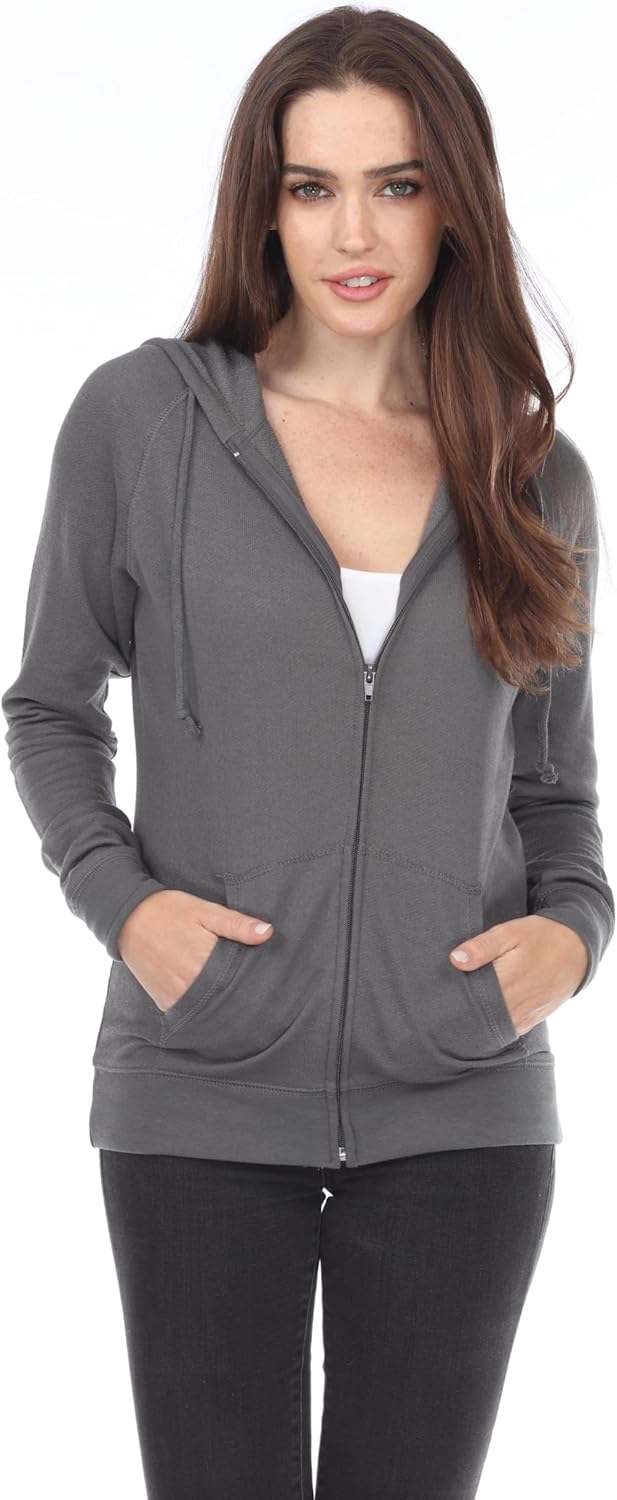 long Sleeve Zip Hoodie Women Cotton Blend Pocket long Sleeve Jacket，Comfortable FrenchTerry Hoodie for Everyday - Image 5