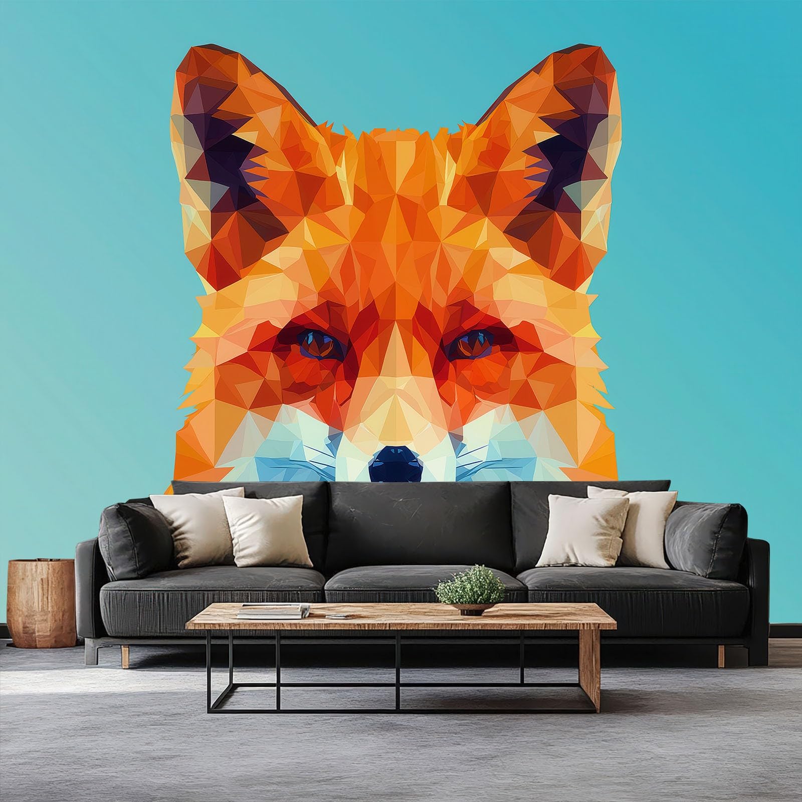 Papier peint panoramique renard rouge 350x256 cm en intissé pour chambre d'enfant