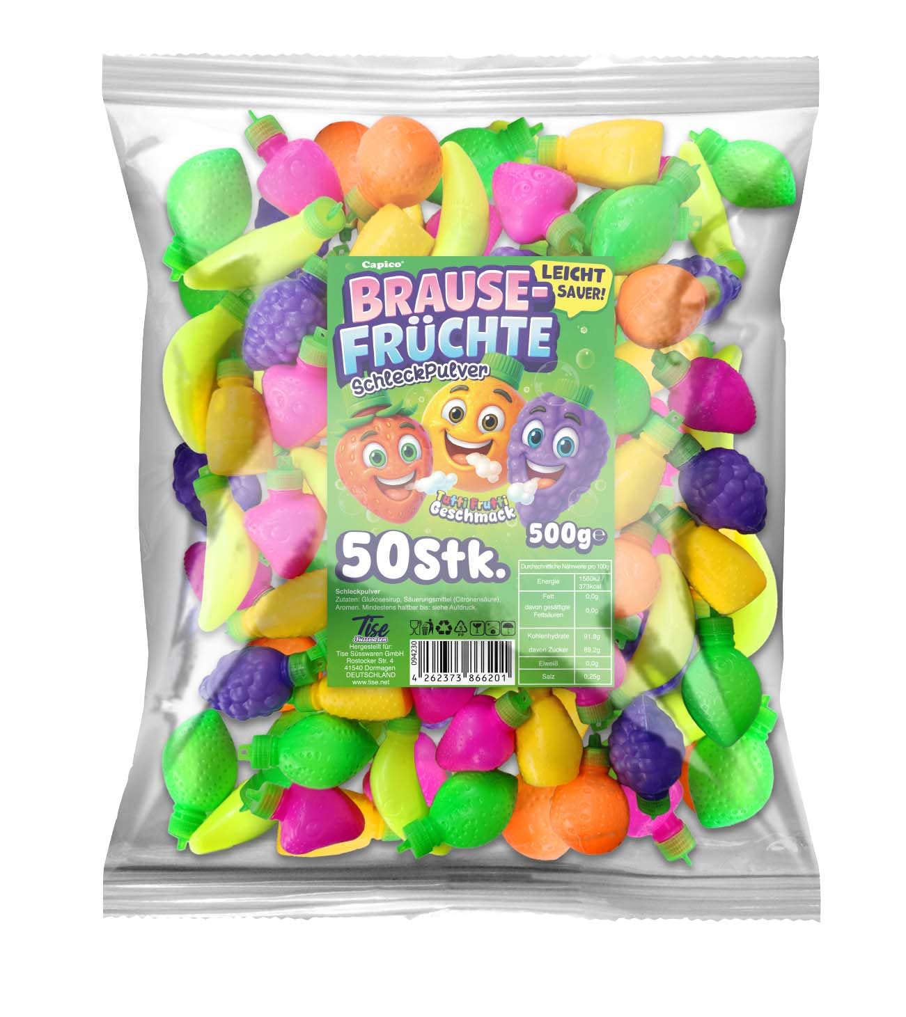 Capico Effervescent Fruits Lick Powder 50 x 10 g 500 g