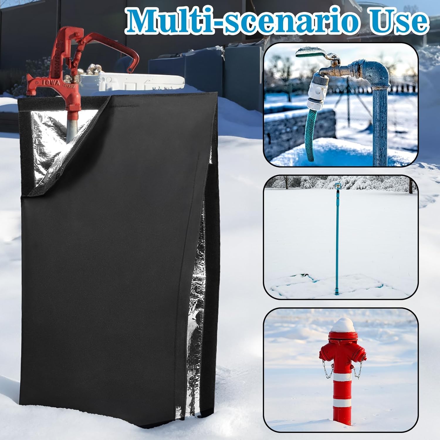 Outdoor Faucet Cover for RV Park Winter Freeze Protection 25"x13.5" Long Faucet Socks Insulated Pipe Hose Bib Water Spigot Cover Reusable Faucet Protector for Outside Garden Lawn & Yard Hydrant
