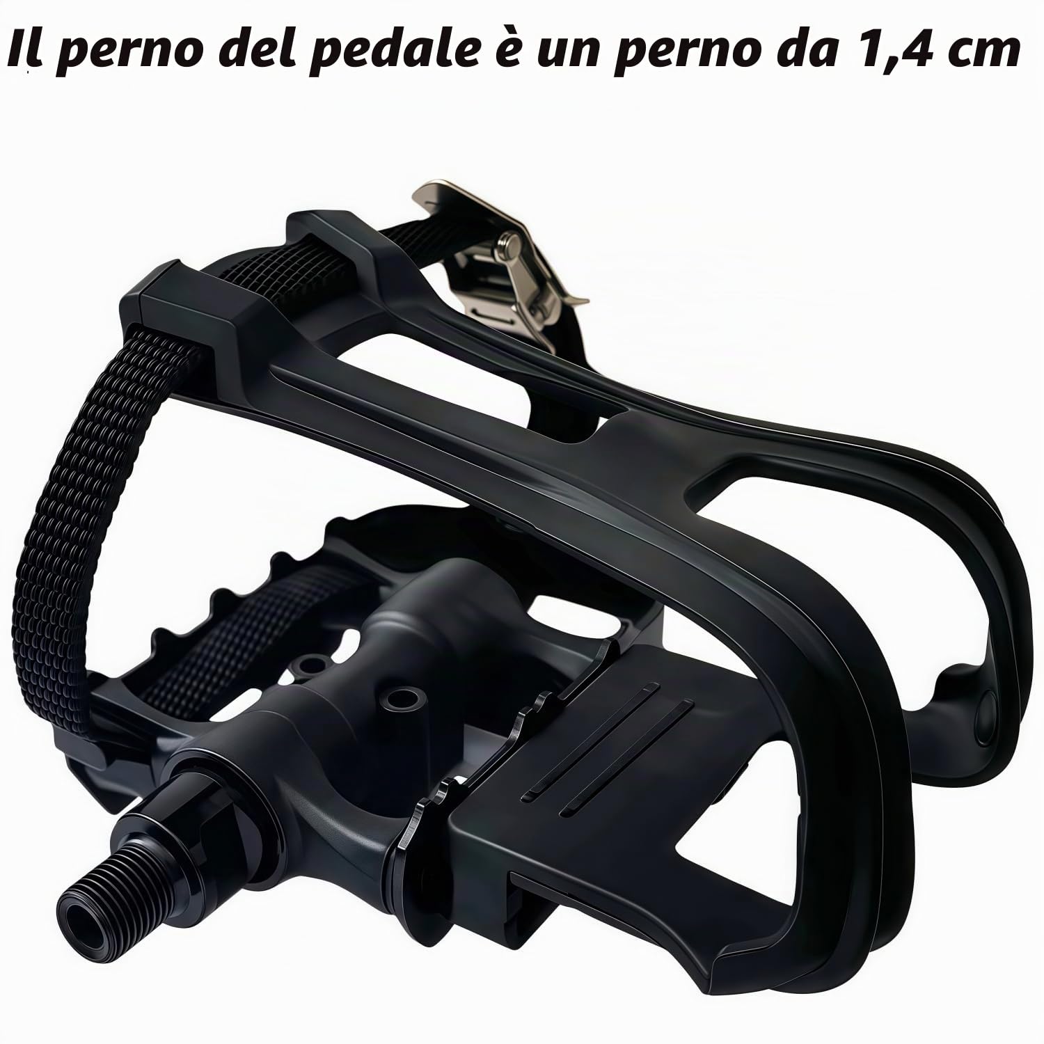 YBEKI Pedali Bici Professionali con Clip e Cinghie | Doppio Cuscinetto Sigillato IP67 | Compatibili Peloton/Spinning/MTB/Strada | | Asse 9/16" Antiscivolo | Spedizione in 24h Italia