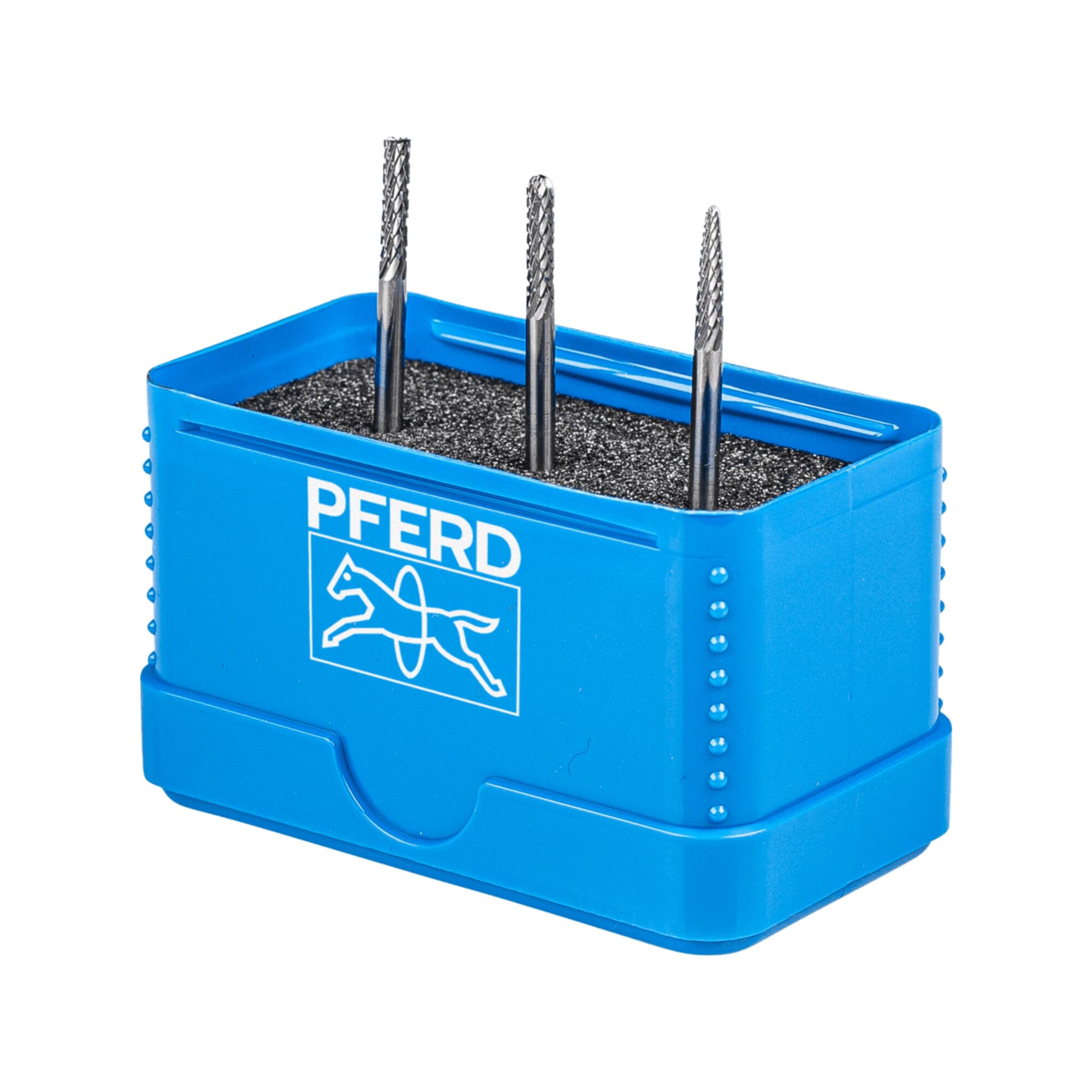 PFERD Zestaw frezów HM, 3-częściowy, uzębienie 3 PLUS, trzonek ø 3 mm, kołek frezujący ø 3 mm, 21901504 – do uniwersalnego zastosowania w najważniejszych materiałach przemysłowych