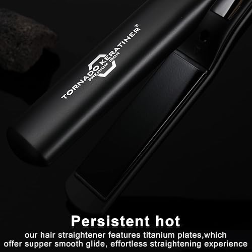 Miniatura 7 de Plancha y rizador 2 en 1 con pantalla LCD de calentamiento rápido de 15 segundos, ultra caliente para cabello americano y africano, constante de