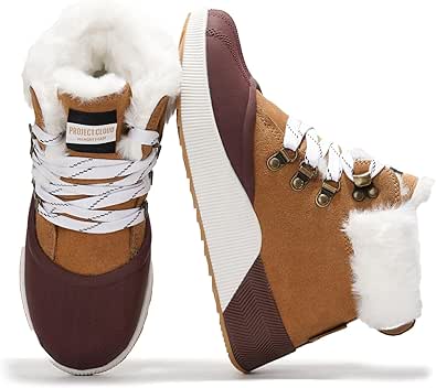 Project Cloud Waterproof Snow Boots for Women - Memory Foam Insole Non-Slip Womens Snow Boots & Winter Shoes with Shoe Lace - Lightweight Indoor Outdoor Shoes