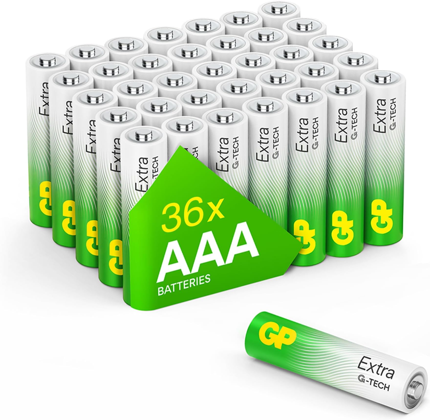 AAA Batteries 36 Extra Alkaline Triple A, Long Life for High-Performance Devices - Ideal for Radio, Camera, Alarm - Industrial Use, Anti-Leakage, 10-Year Shelf Life - 36 Pack by GP AAA Batteries