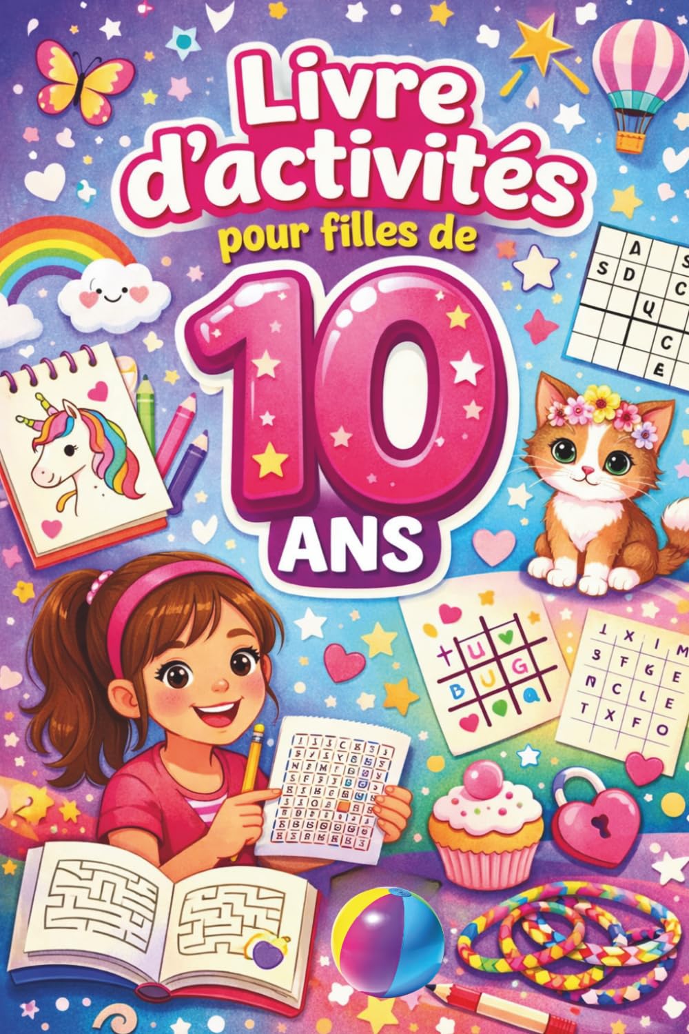 Livre d’activités pour filles de 10 ans: Dessiner, résoudre des énigmes et compléter – un cadeau ludique et enrichissant pour les filles de 10 ans