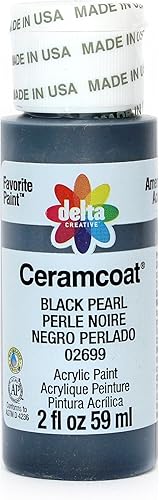 Miniatura 1 de Delta Creative Ceramcoat - Pintura acrílica metálica y perla en varios colores (2 onzas), 2699, negro perla