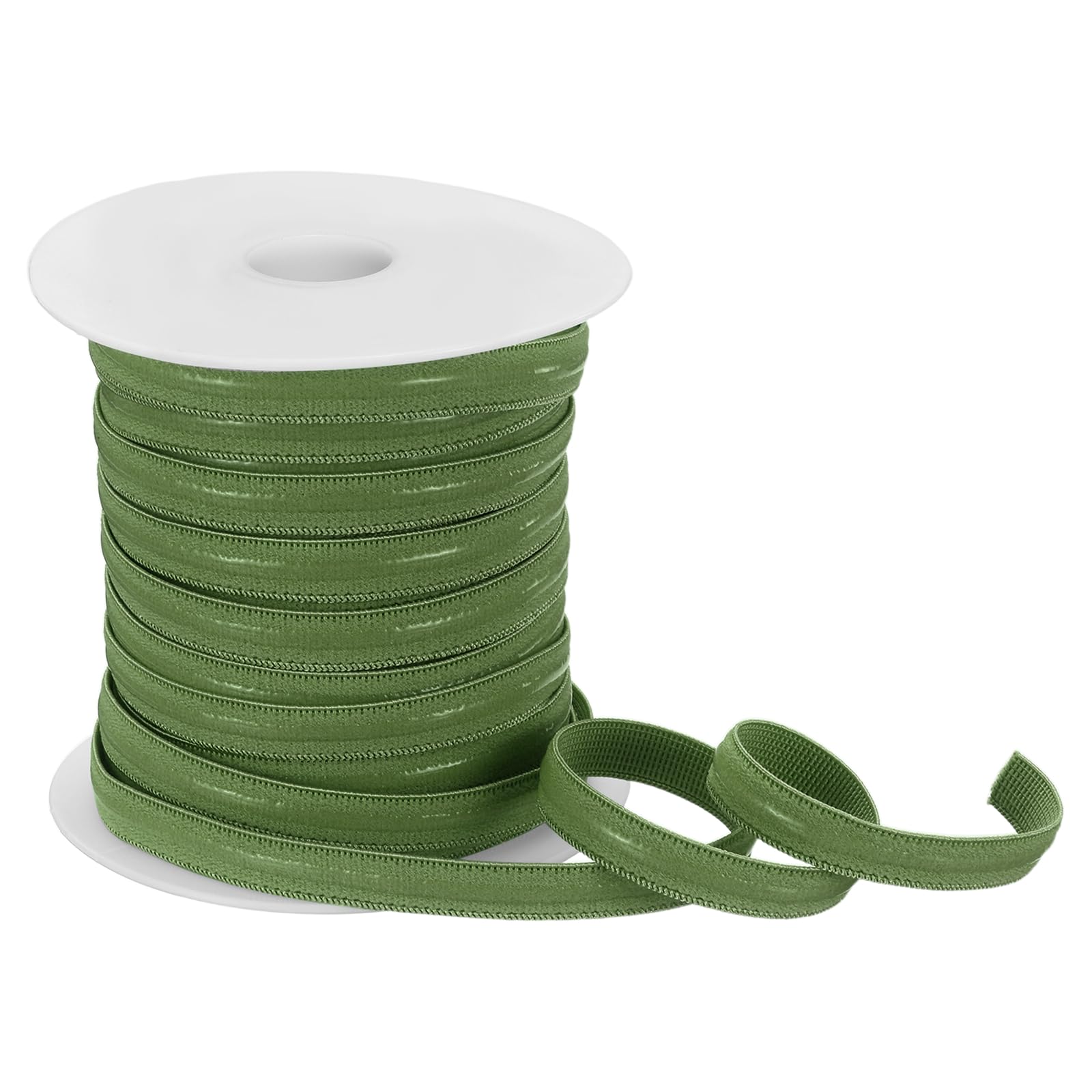 sourcing map Non-Slip Elastic Band, 3/8 Inch x 20 Yards Dark Green Polyester Silicone Stretch Band Silicone Grip for Clothing Accessories Wigs