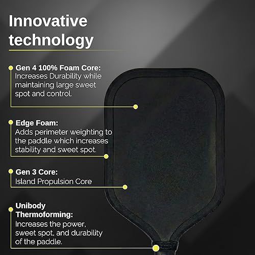 Miniatura 3 de Roore Gen 4 4.5 100% espuma Core Pickleball Palas T700 de fibra de carbono Pickleball Paddle 0.630 in Raqueta de pickleball termoformada y borde de