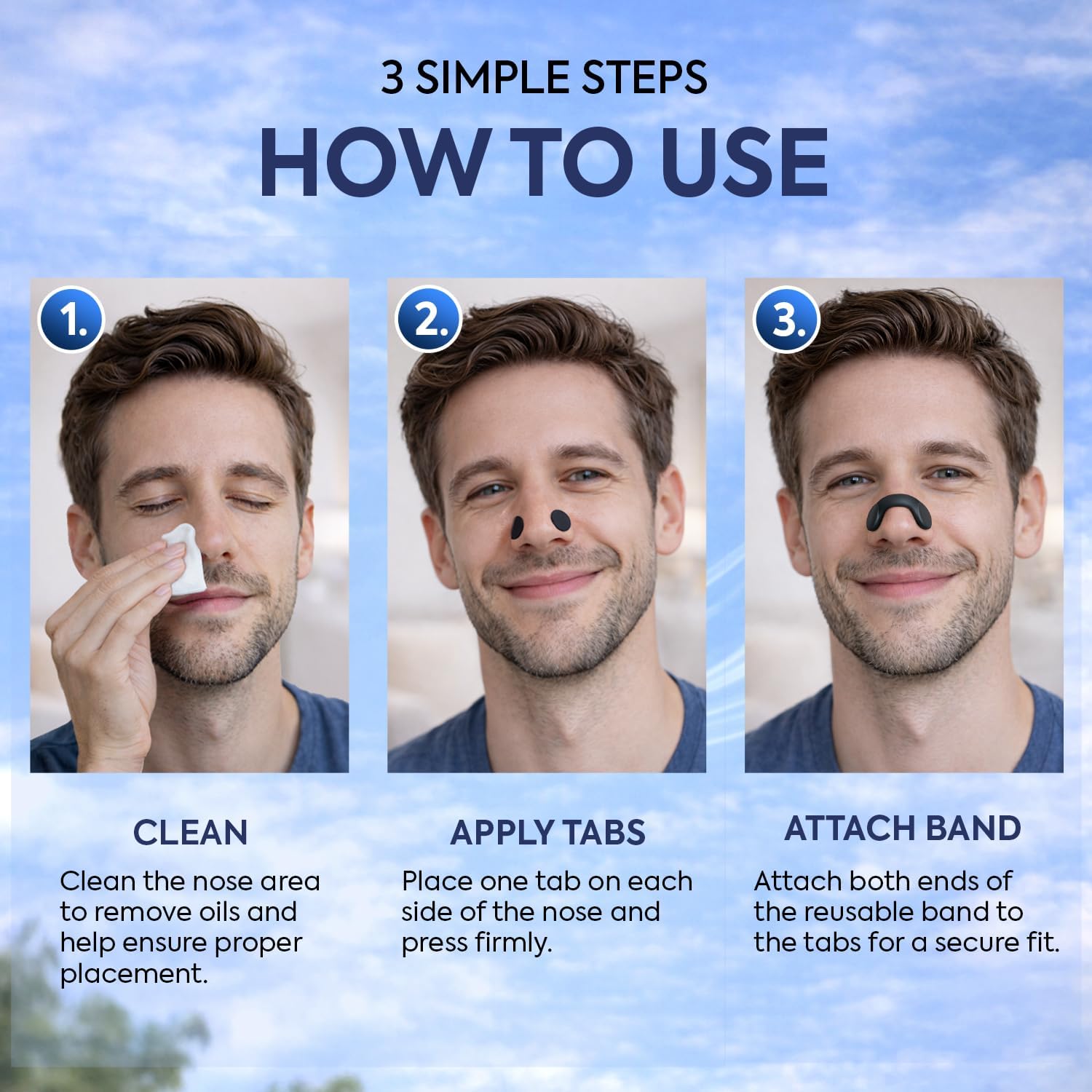 Nasal Strips for Snoring, Nose Strips for Breathing, Extra Strength Nasal Strips to Improve Breathing & Sleep Quality, Comfortable Sleep Strips for Men & Women, 30 Count (Black, Large)