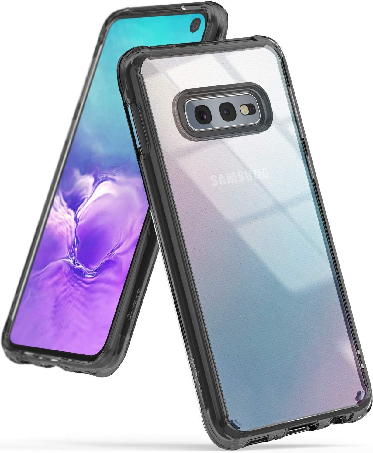 Ringke Fusion Compatible with Samsung Galaxy S10e Case Back Cover Transparent PC Back TPU Bumper Scratch Resistant Natural Form Samsung S10e Back Cover - Smoke Black