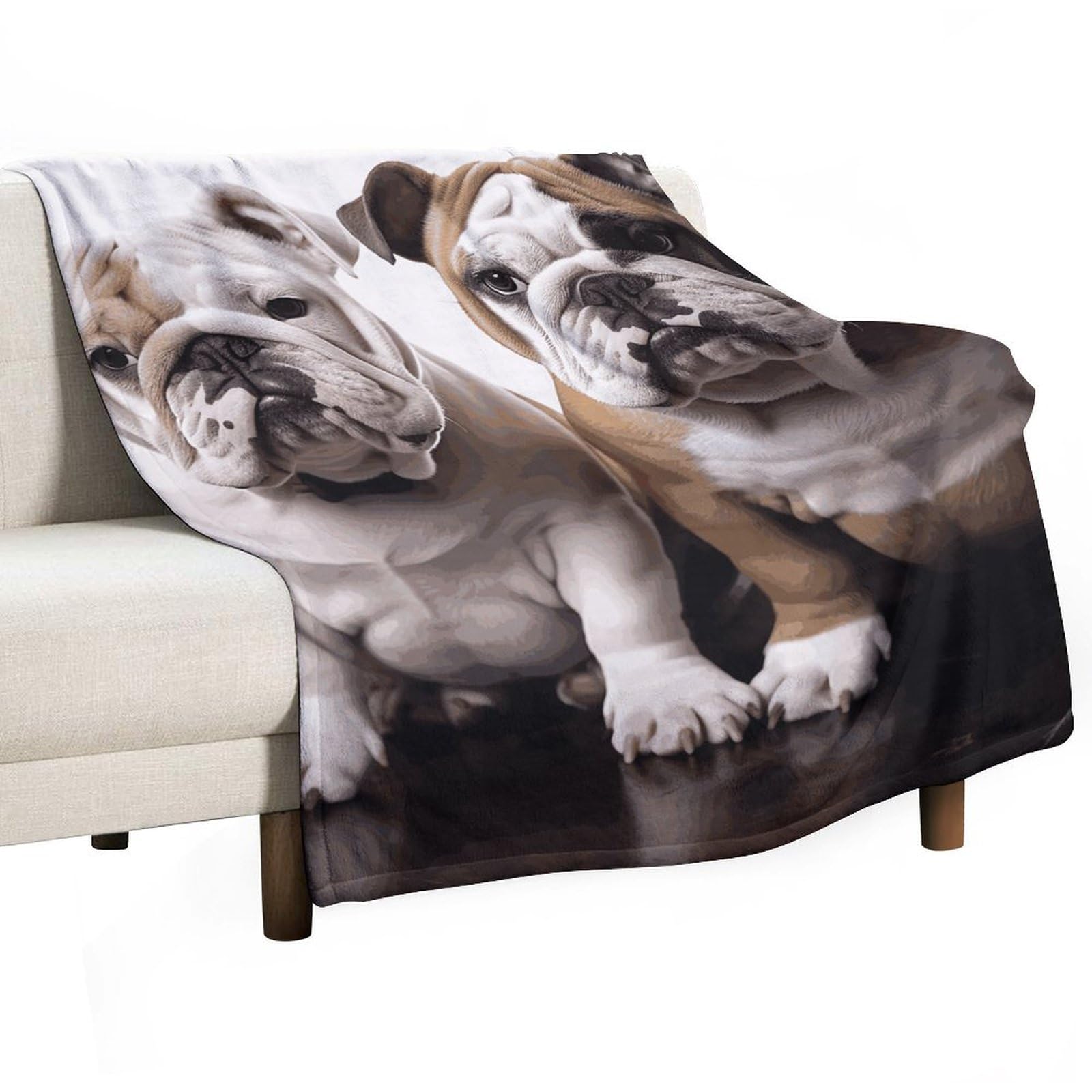 Couverture bouledogue en flanelle pour piquer-niquer ou voyager confortablement