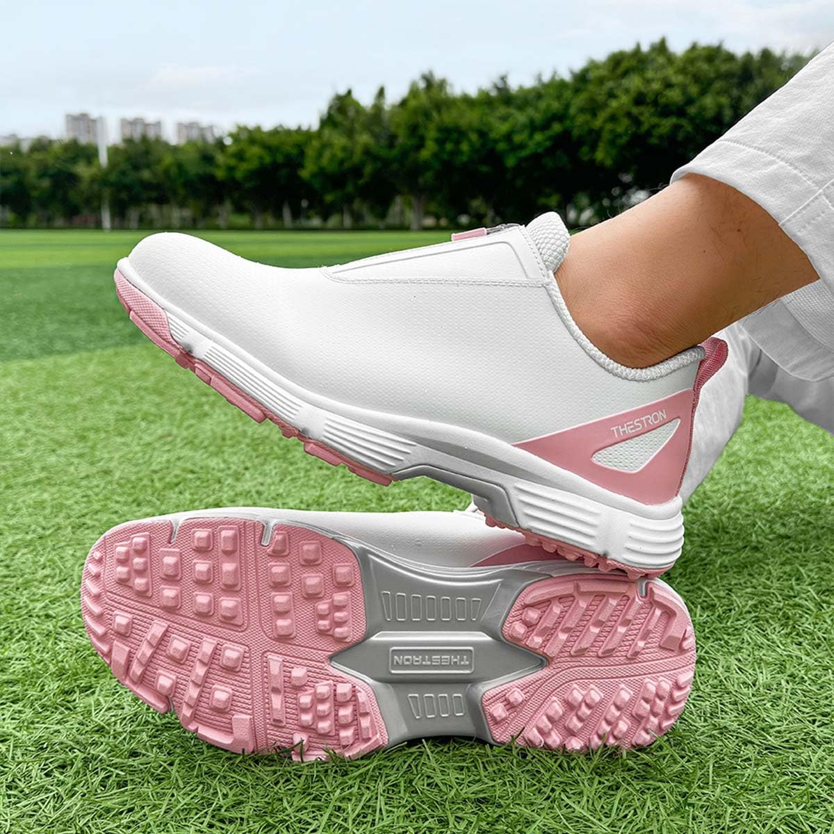 Zapatos de Golf Impermeables para Mujer Sin Clavos | Zapatillas De Entrenamiento De Golf, Resistentes Al Agua, Ligeras, Cómodas, Transpirable, Antideslizante, Exteriores
