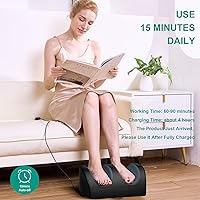 Vista 4 de Masajeador de pies recargable con calor, masajeador Shiatsu inalámbrico para pies con control remoto por cable, masajeador térmico con rodillo