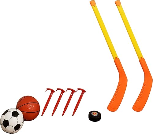 Miniatura 4 de Centro deportivo 3 en 1  Baloncesto de juguete para niños, hockey, fútbol, estación deportiva  juego de arcade interior, incluye aro de baloncesto,