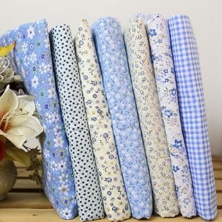 7개/세트 25x25cm 블루 퀼팅 면 원단 사각형 시트 프리컷 멀티 컬러 디자인 프린트 꽃 공예 원단 DIY 바느질 스크랩북 퀼팅 공예 패치워크, 예술, 공예 및 재봉용