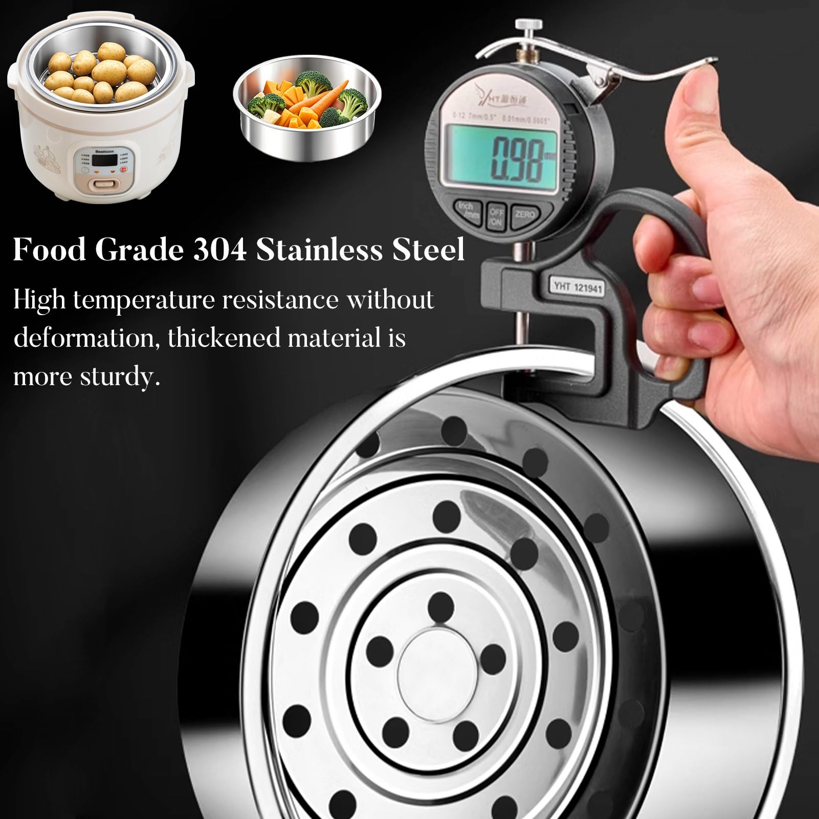 Cesta de Vapor de Acero Inoxidable 304 para Olla Arrocera, Accesorio de Cocina Multifuncional