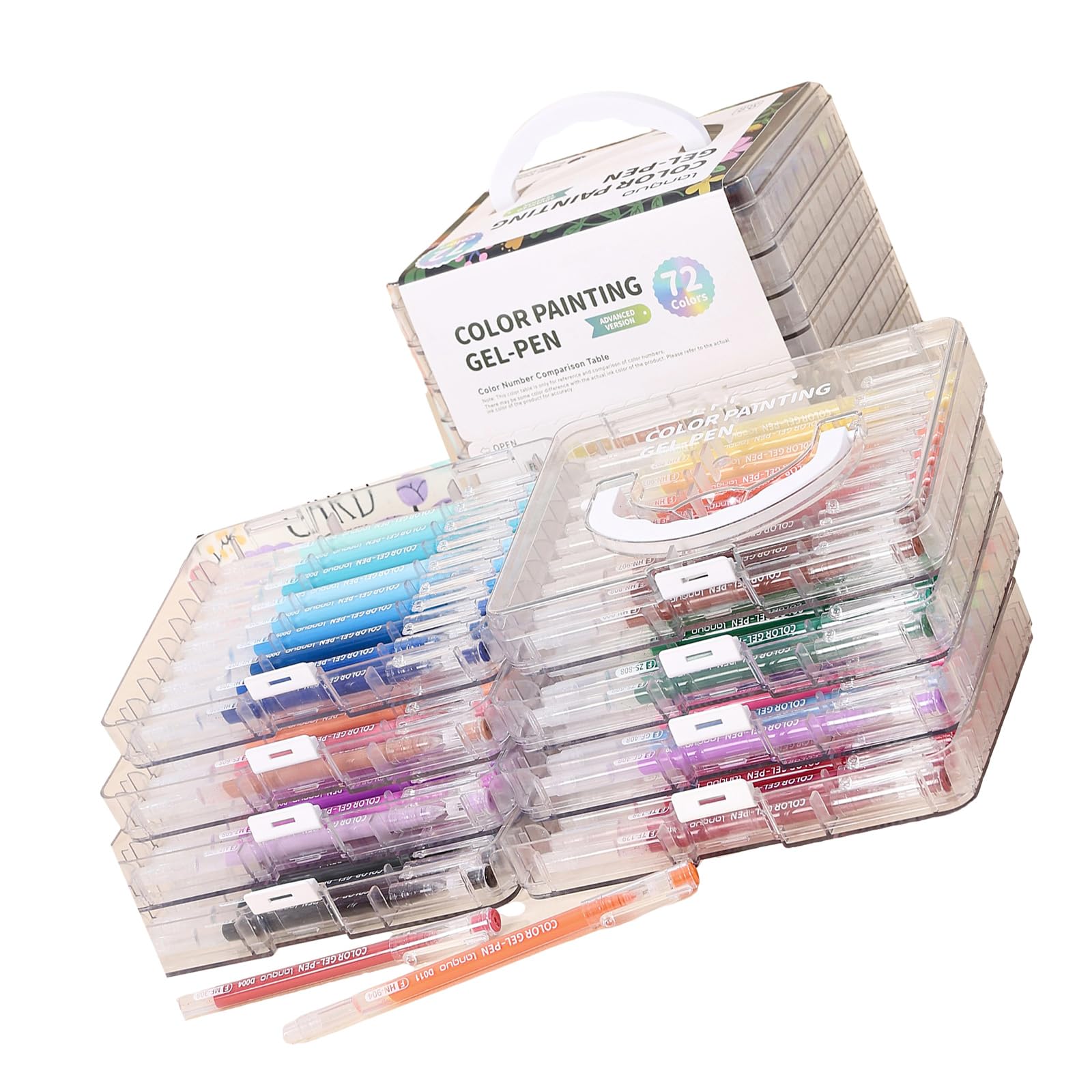 45/72 / 99 Farben Bunter Gelstift Mehrfarbiger Journalstift 0, 6 mm Nadelspitze für Farbcodierung Scrapbooking Kunst Zeichnung Planer