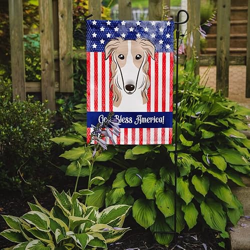 Vista 258 de Caroline's Treasures BB2171GF American Flag and Border Collie Garden Flag Mailbox Flag Decorative Yard Flag Banner Outside Patio Artwork Yard Flower