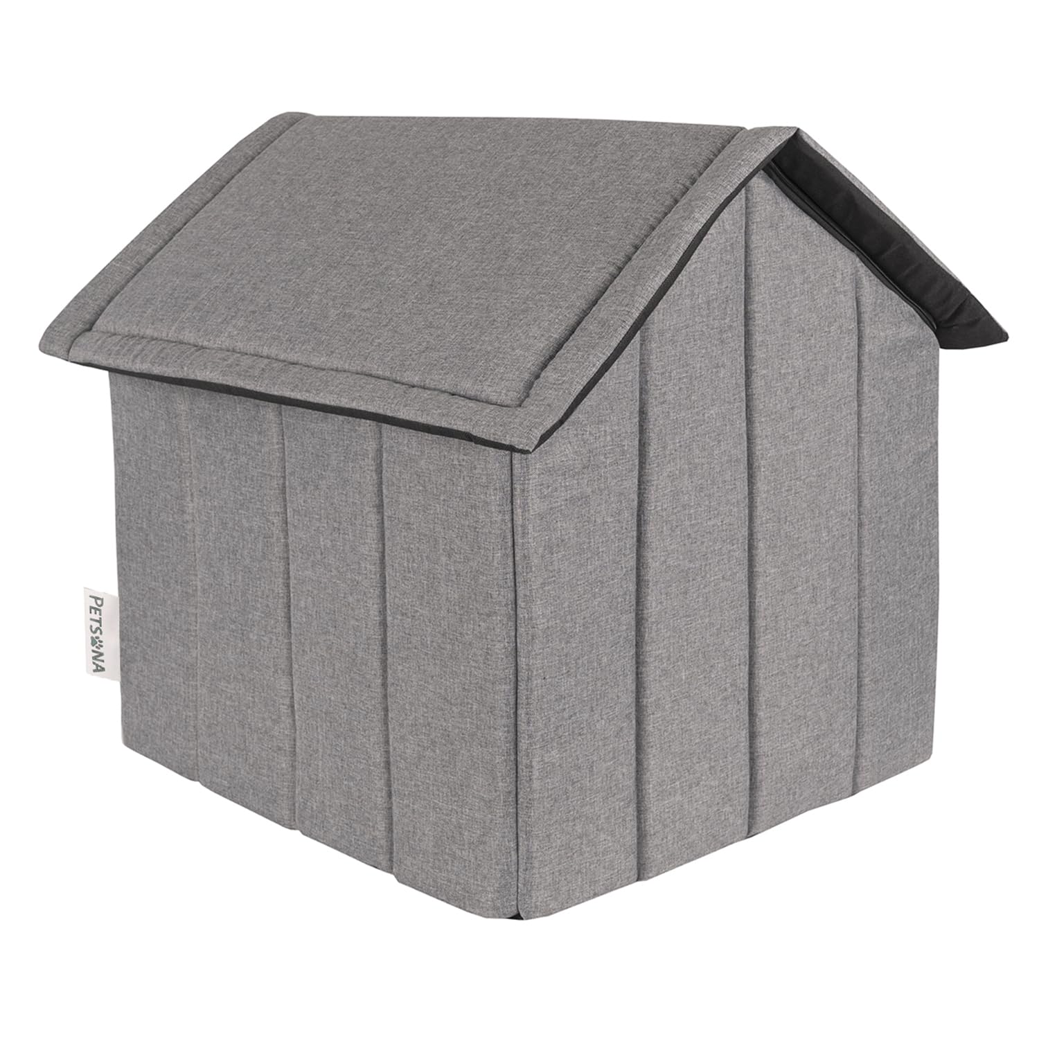 Niche pour Chien Lit pour Chat Animal Pliable avec Toit Amovible Lit De Grotte Animal De Compagnie Couchage Taille M, Gris