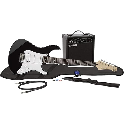 Yamaha GigMaker EG Electric Guitar Pack with Amplifier, Gig Bag, Tuner, Cable, Strap and Picks - Black