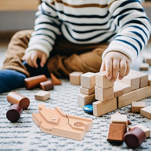 Miniatura 9 de Toyvian Vía de tren de madera  Paquete de expansión compatible con Thomas Wooden Train Track Bloque de expansión de tren de madera Accesorios para