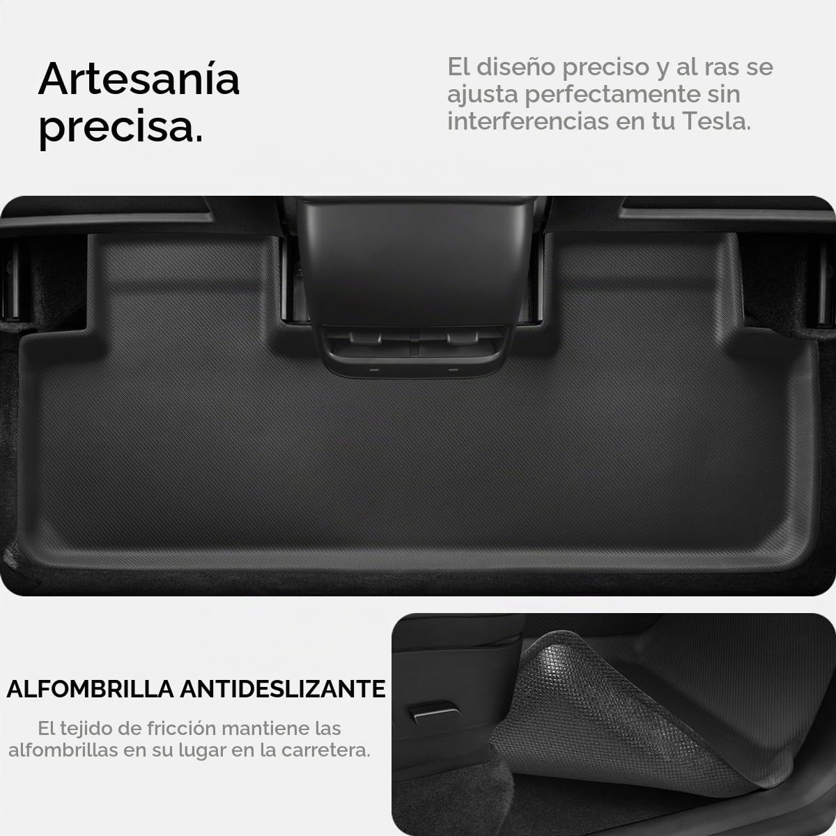 Spigen Tesla Model Y ~2024 Alfombrillas de Alfombra Premium, Alfombrillas Protectoras TPE Antideslizantes Impermeables para Todo Tipo de Clima, para Accesorios Tesla - Edición de Carbono