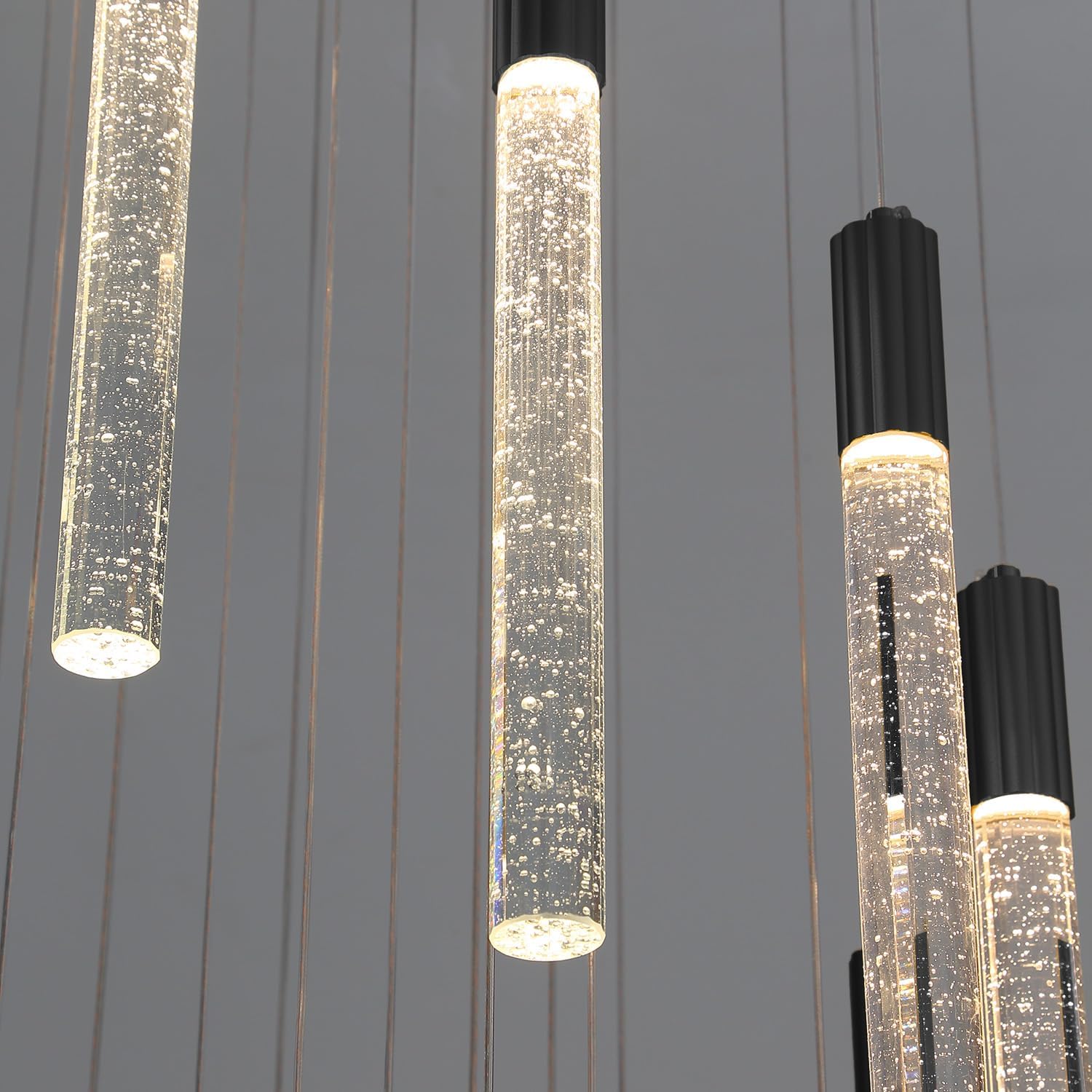 Luxurious K9 Crystal Chandelier,16-Light Large Modern Crystal Column Chandelier,Crystal Drop High Ceiling Pendant Light Fixture for Home Hotel Store