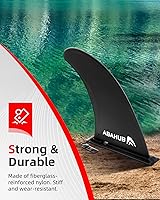Vista 4 de Abahub Aleta central única SUP de 910 pulgadas con 1 tornillo de aleta sin herramienta, aletas de repuesto de SUP reforzadas con fibra de vidrio