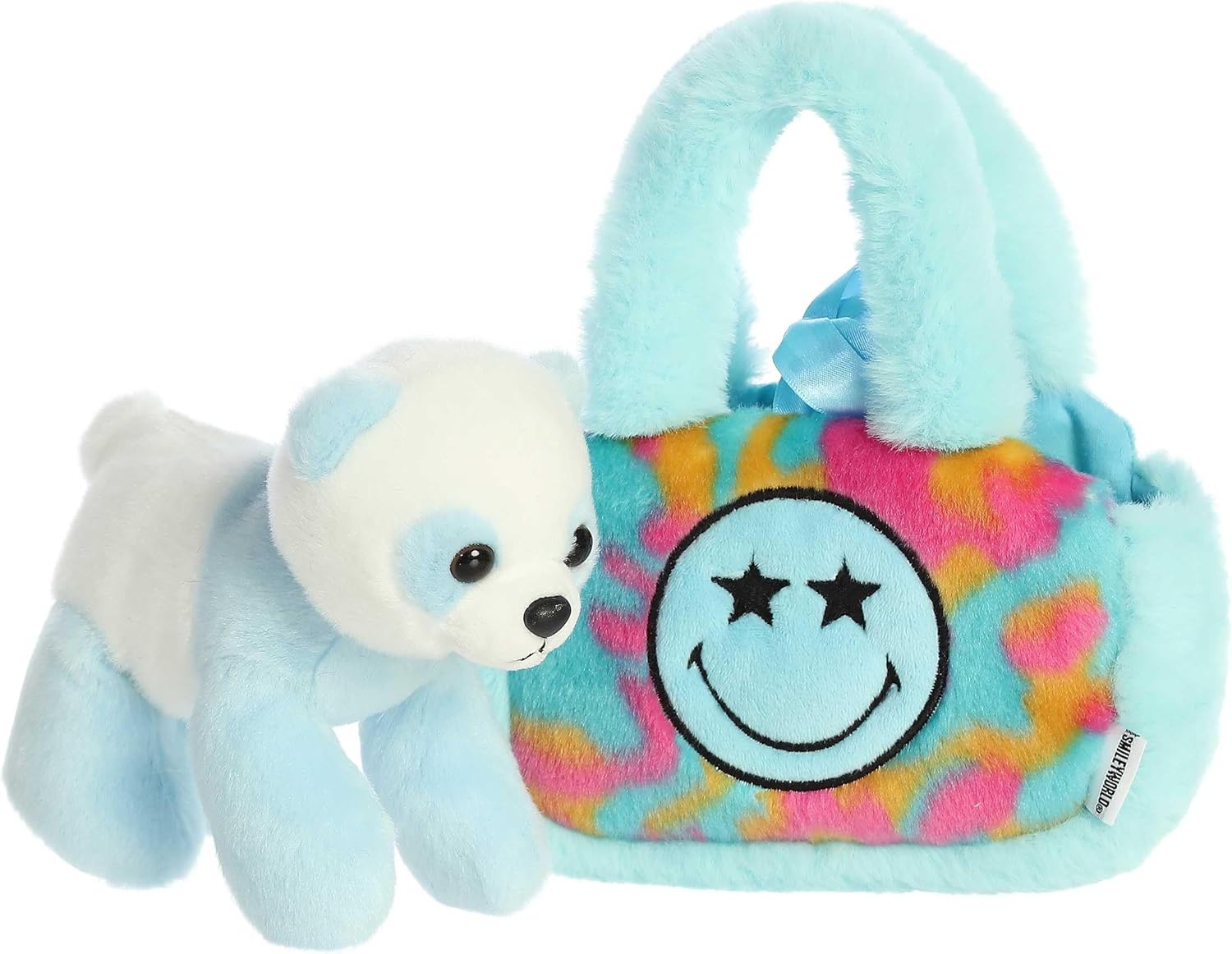 Aurora® Vibrant SmileyWorld® Fancy Pals™ Star Eyes Stuffed Animal - Eye-Catching Designs for Retro Decor - Toys for Bedrooms, Birthday Gifts, and Celebrations - Blue 8 Inches