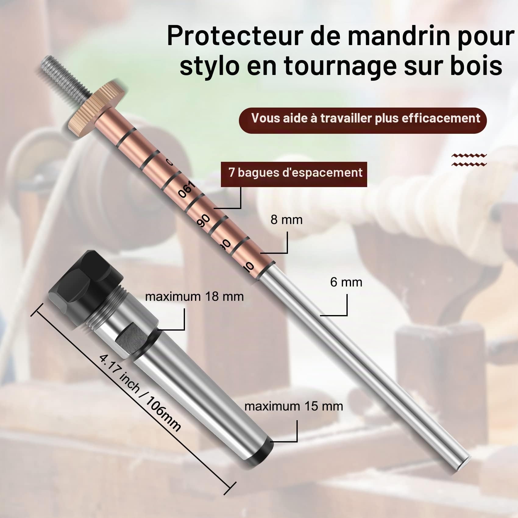 Kit de Fabrication de Stylos Tige de Stylo et Porte-Stylo Ensemble de Coupe Mandrin de Tournage en Bois pour la Fabrication D'Accessoires de Tour à Bois Stylo