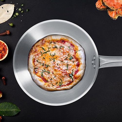 Miniatura 7 de Sartén de acero inoxidable, sartén de una sola manija, utensilios de cocina de inducción, ideal para cocinar en casa y chef profesional (7.874 x