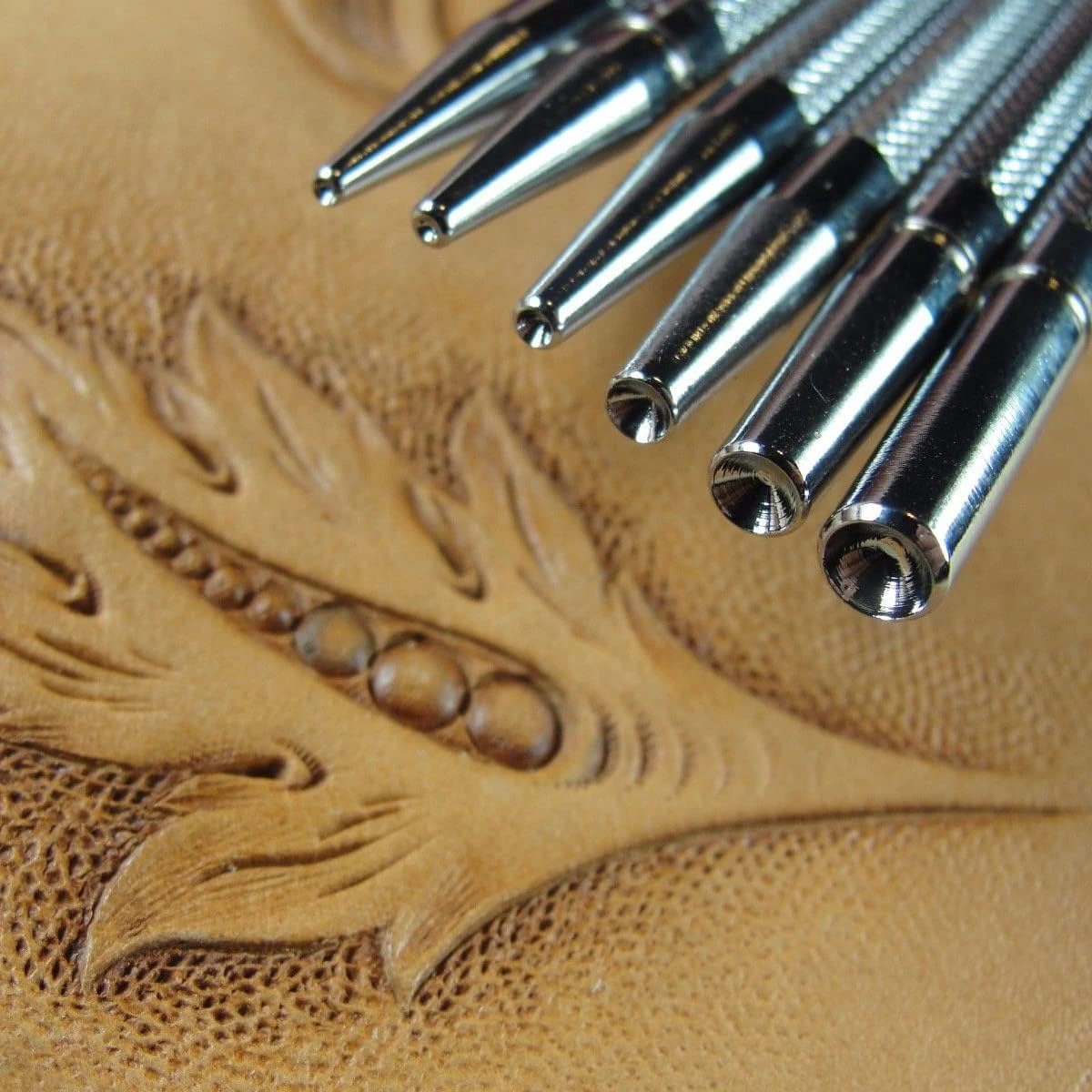 Pro Leather Carvers Steel Seeder Stamps, Set of 6, Craft Japan Leather Stamping Tools