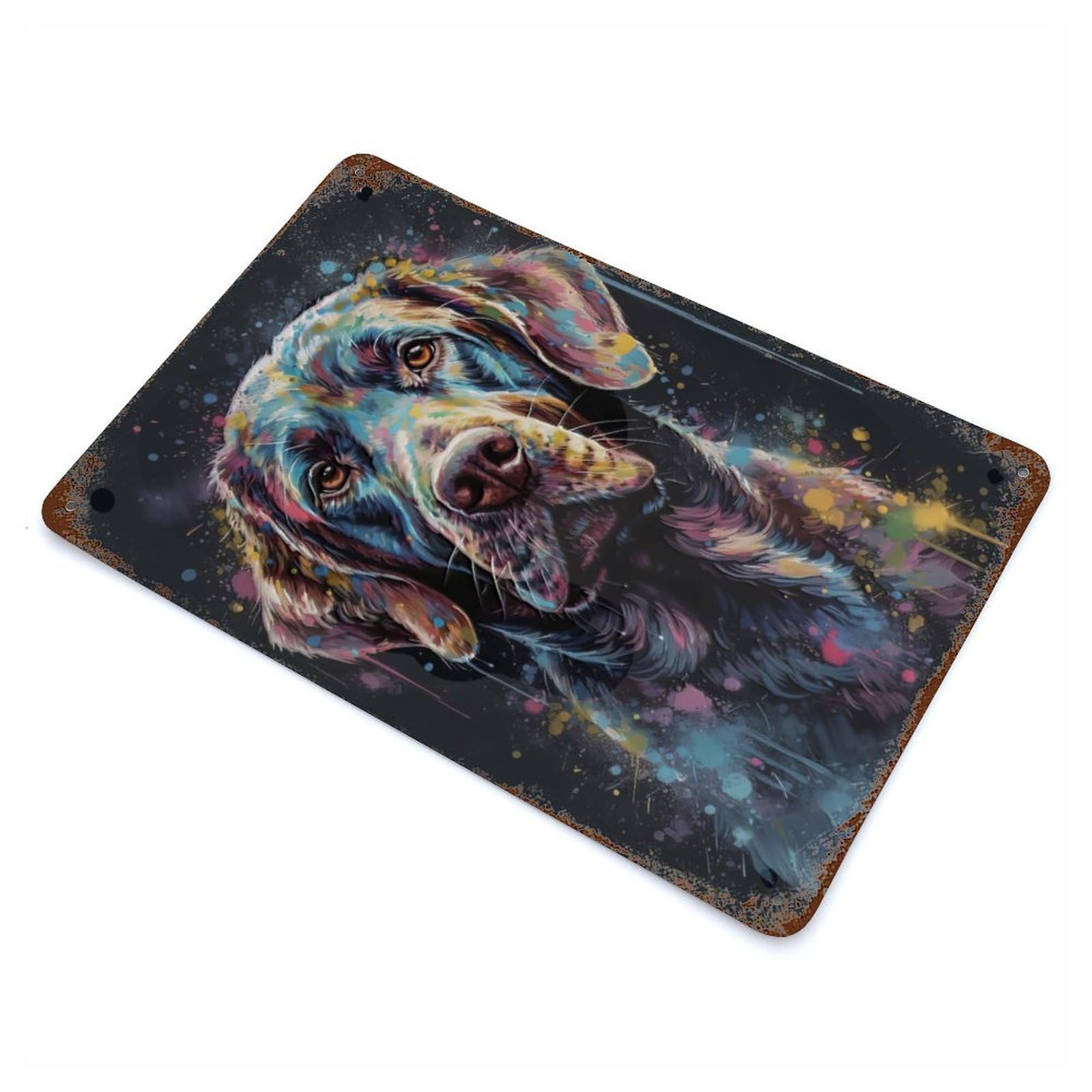 Labrador Painting Retro Metal Sign 11.8"x7.9", Vintage Wall Decor for Garage, Pub Or Kitchen