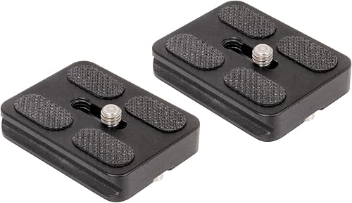 Miniatura 1 de IVATION Juego de 2 placas de liberación rápida de repuesto para el Benro A0350Q0K MeFoto Backpacker Travel Tripod Kit (negro)