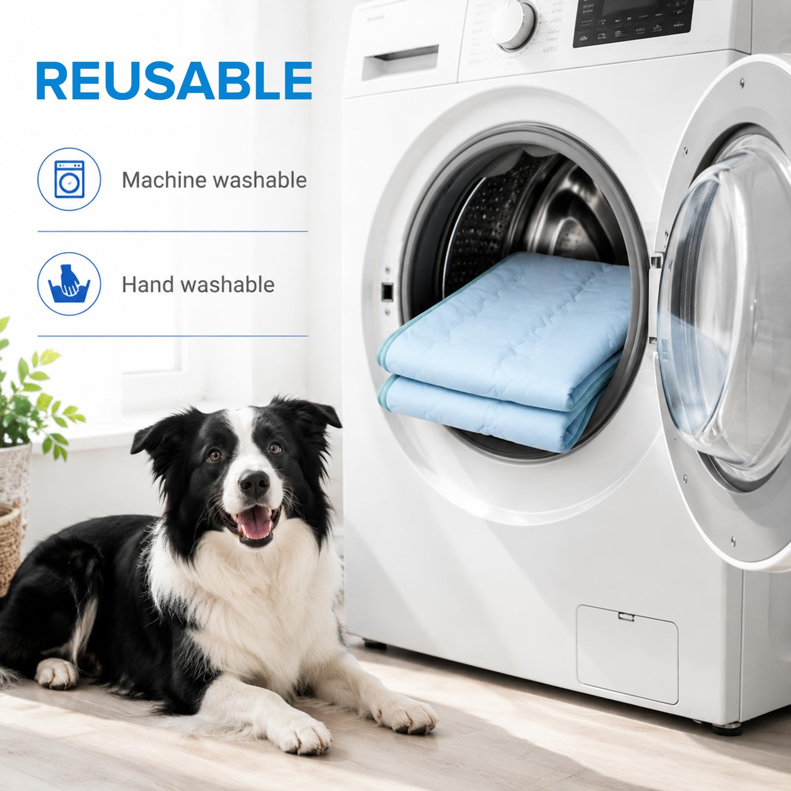 Kühlmatte Kühldecke für Hund Katze 104 * 71cm Selbstkühlend | Sommer Waschbar Hundematte für Groß Mittel Klein Haustiere Hellblau für Zuhause, Outdoor, im Auto Himmelblau
