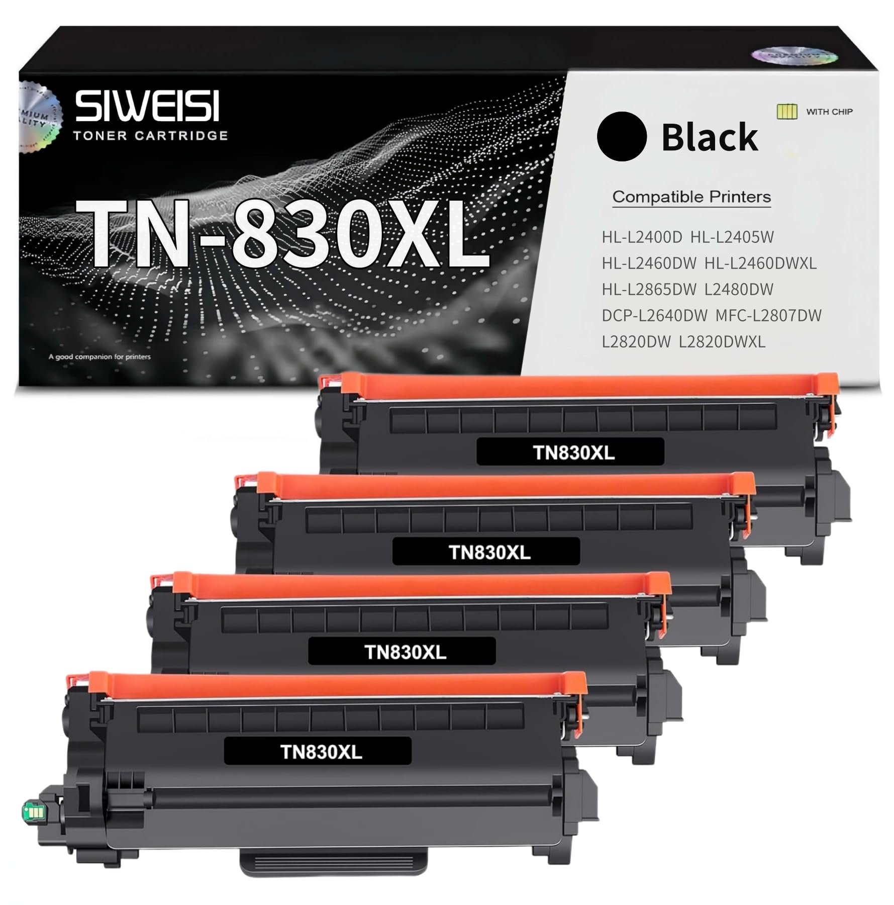 SIWEISI Compatible TN 830XL Replacement for TN830XL Toner TN830 Cartridge TN-830 XL/V/R Use with HL-L2460DW DCP-L2640DW HL-L2400D HL-L2405W