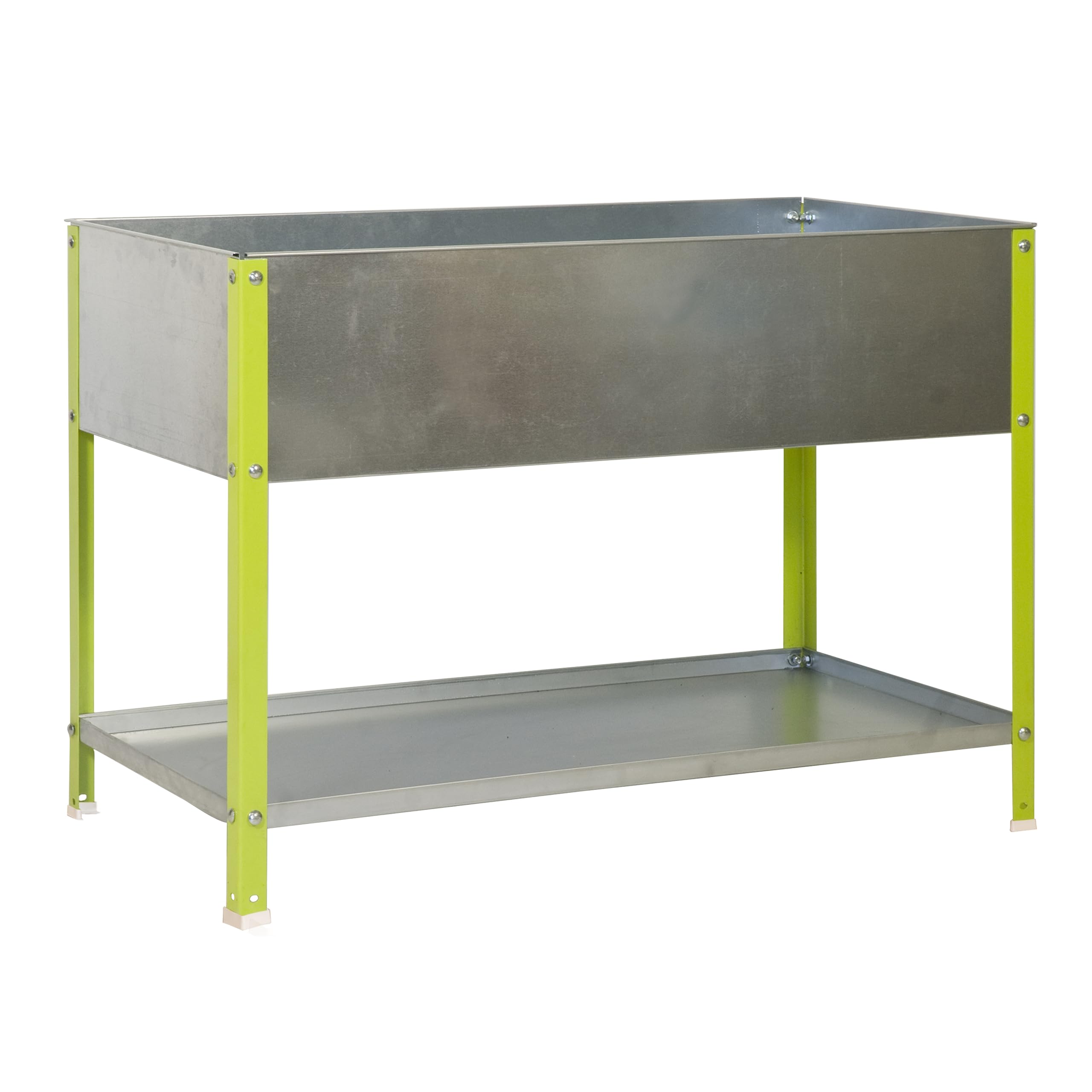 SimonRack Huerto Urbano Terraza Exterior, Agujeros Drenaje, Capacidad 200 L, Medidas 850x1200x600 mm, Huerto Metálico, Verde/Galvanizado -Simon Garden