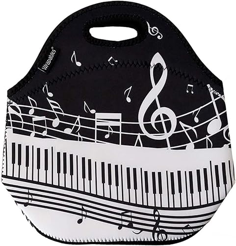 Wrapables Bolsa de almuerzo de neopreno aislada, notas musicales